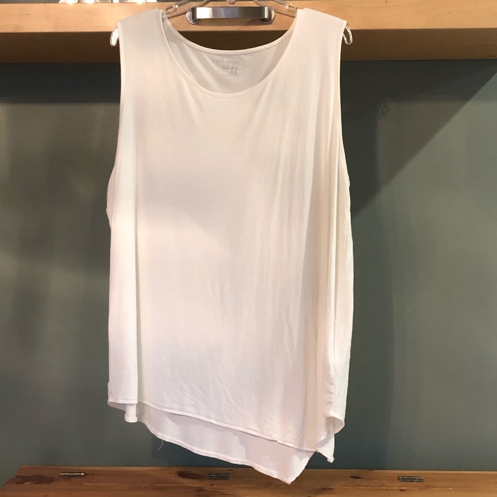 Ruff Hewn Asymmetrical Hem Tank. White (off white). 3X New without tags.